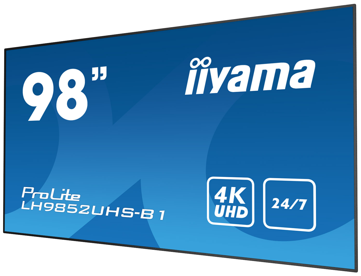 IIYAMA Monitor ProLite LH9852UHS-B1, 98 Zoll, schwarz 98 Zoll Digital Signage Display, UHD 4K, 8 ms Reaktionszeit, 500 cd/m², Schwarz