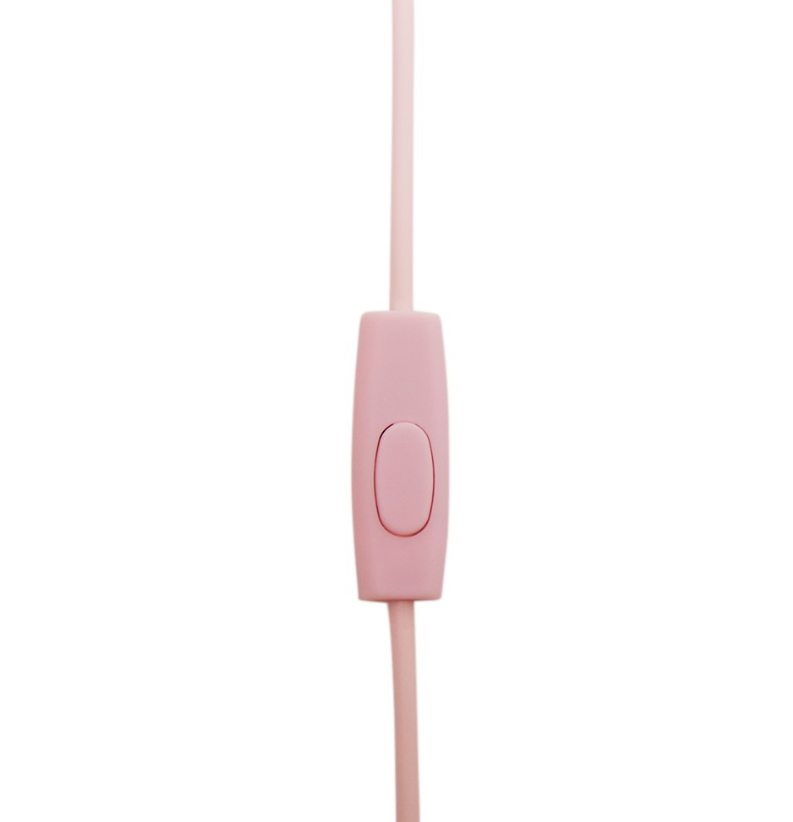 Rózsaszín in-line gomb egyetlen gombbal a headset vezérléséhez.