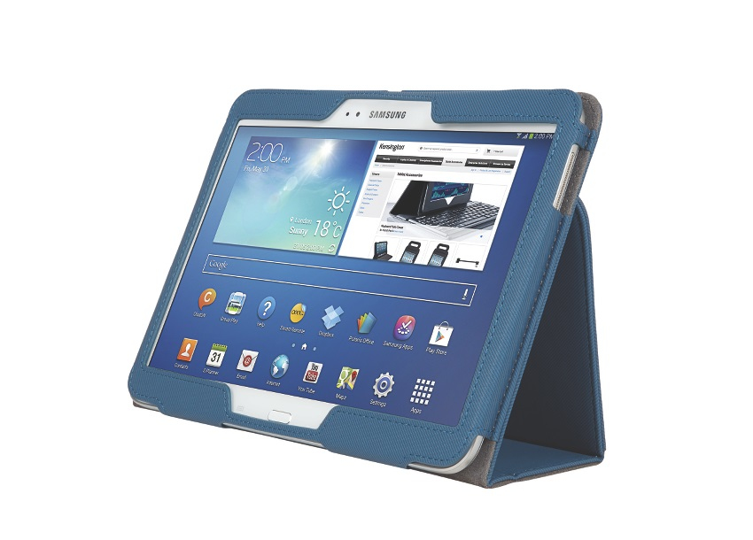 Funda tipo libro flexible con soporte Comercio™ para Galaxy Tab® 3 10.1 - Azul