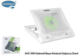 ADDISON ANC-59D Kademeli Beyaz Notebook Soğutucu Stand