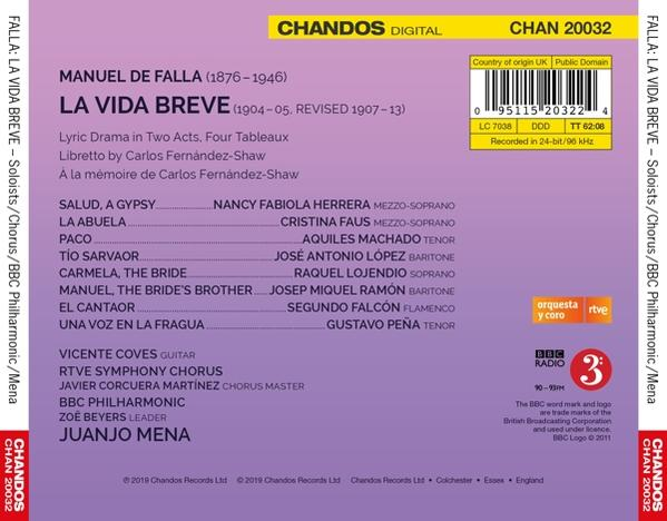 Bbc Philharmonic Juanjo Mena Rtve S - La Vida Breve  - (CD)
