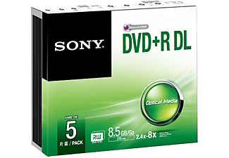 Disco DVD+R - Sony, DVD+R DOUB LAYER SLIM CASE 5PACK