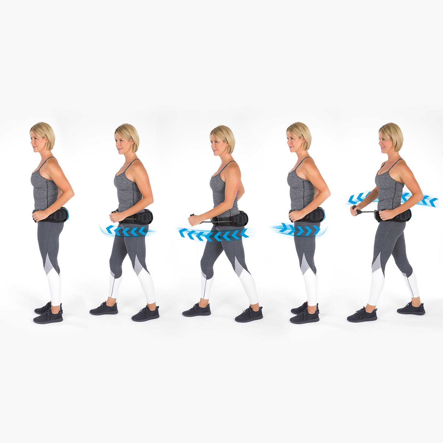 TONEFIT Schwarz/Blau Fitnessgürtel, Schwarz/Anthrazit/Blau