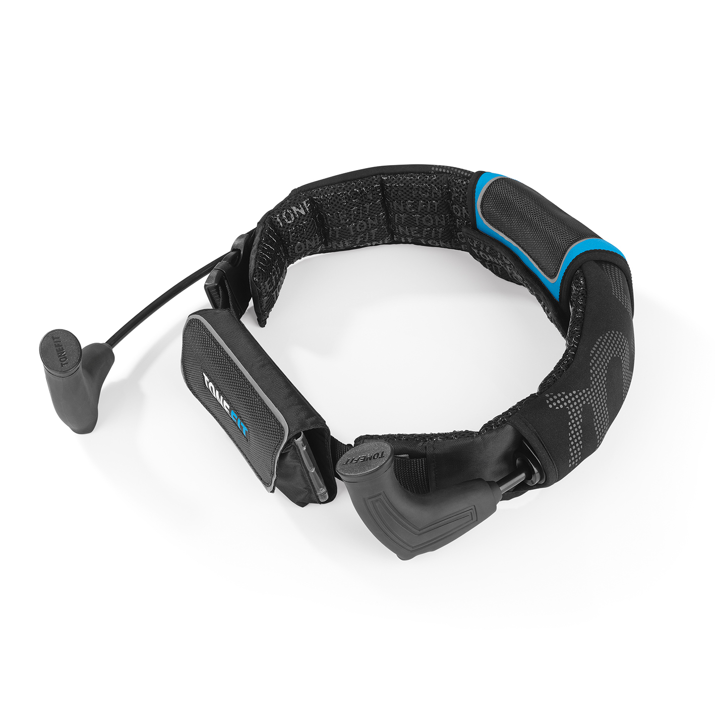 TONEFIT Schwarz/Blau Fitnessgürtel, Schwarz/Anthrazit/Blau
