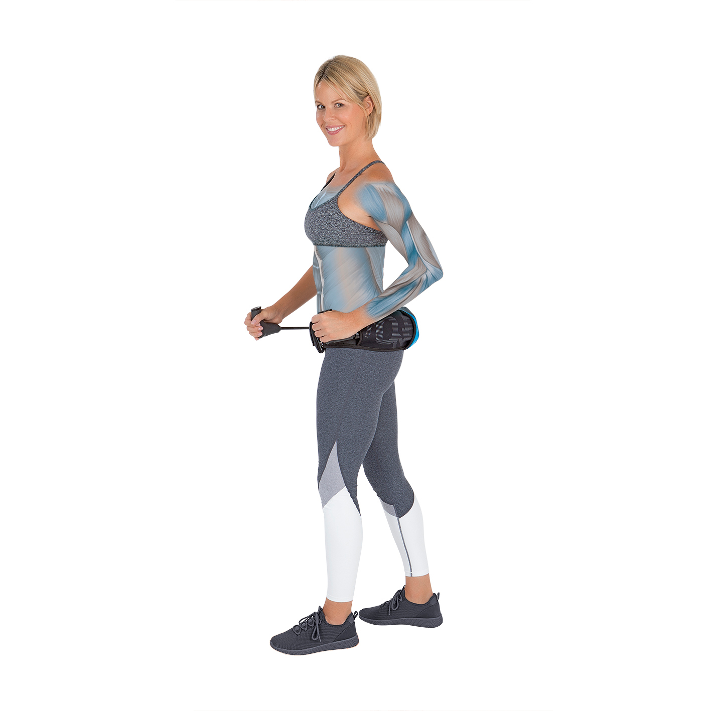 TONEFIT Schwarz/Blau Fitnessgürtel, Schwarz/Anthrazit/Blau