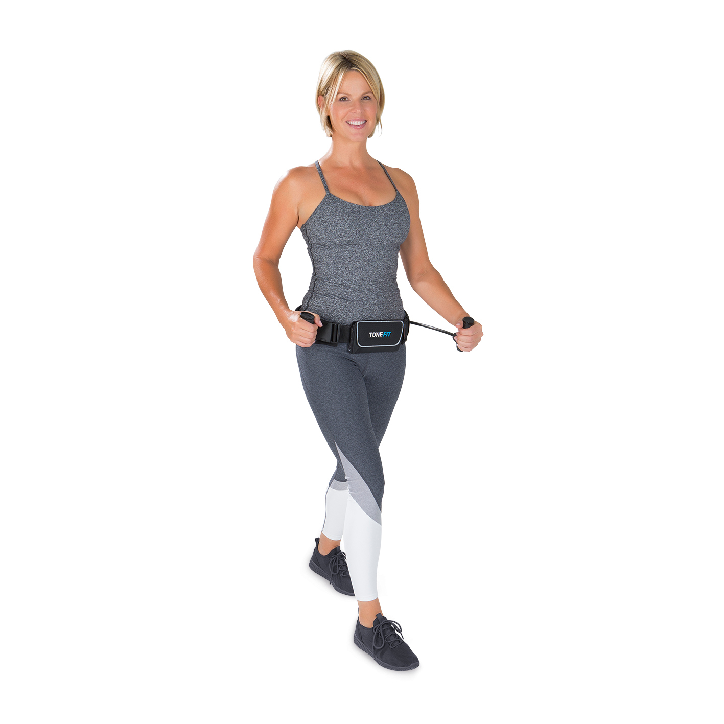 TONEFIT Schwarz/Blau Fitnessgürtel, Schwarz/Anthrazit/Blau