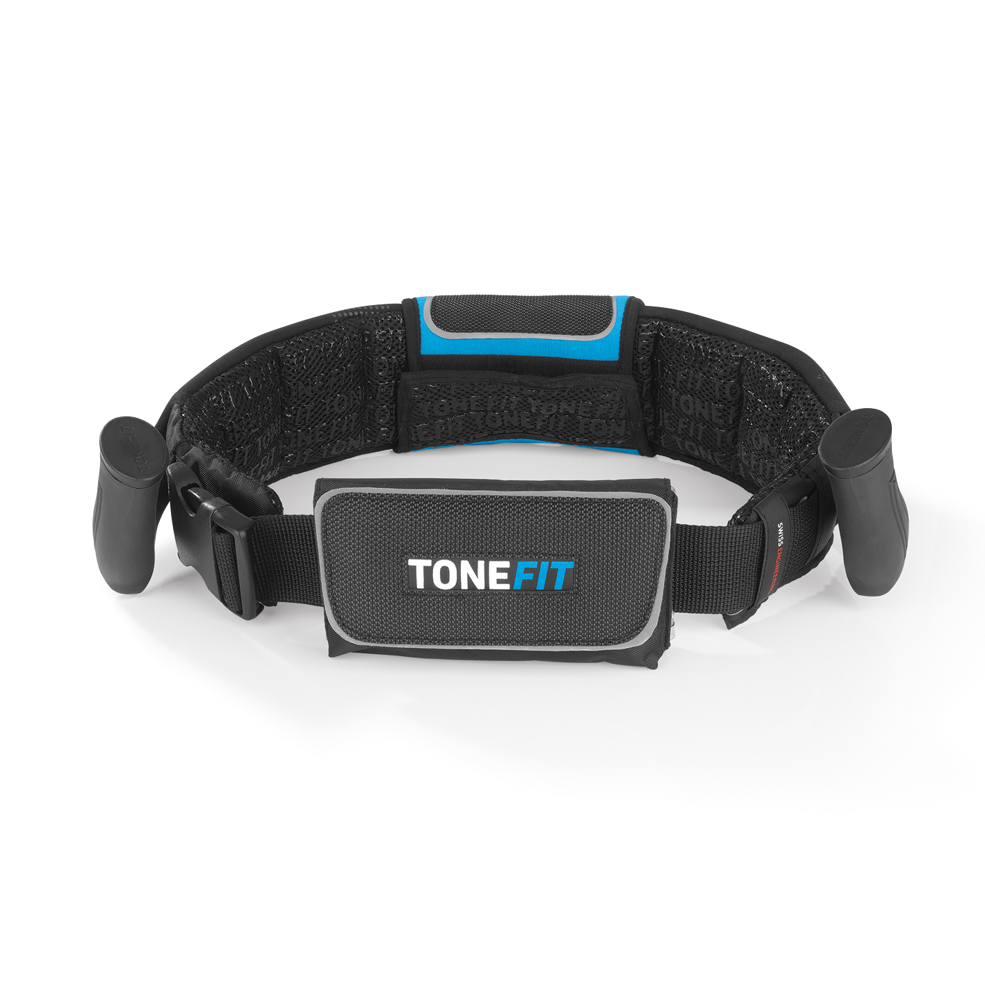 TONEFIT Schwarz/Blau Fitnessgürtel, Schwarz/Anthrazit/Blau