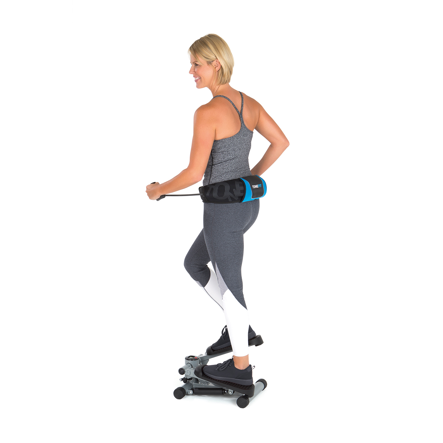 TONEFIT Schwarz/Blau Fitnessgürtel, Schwarz/Anthrazit/Blau
