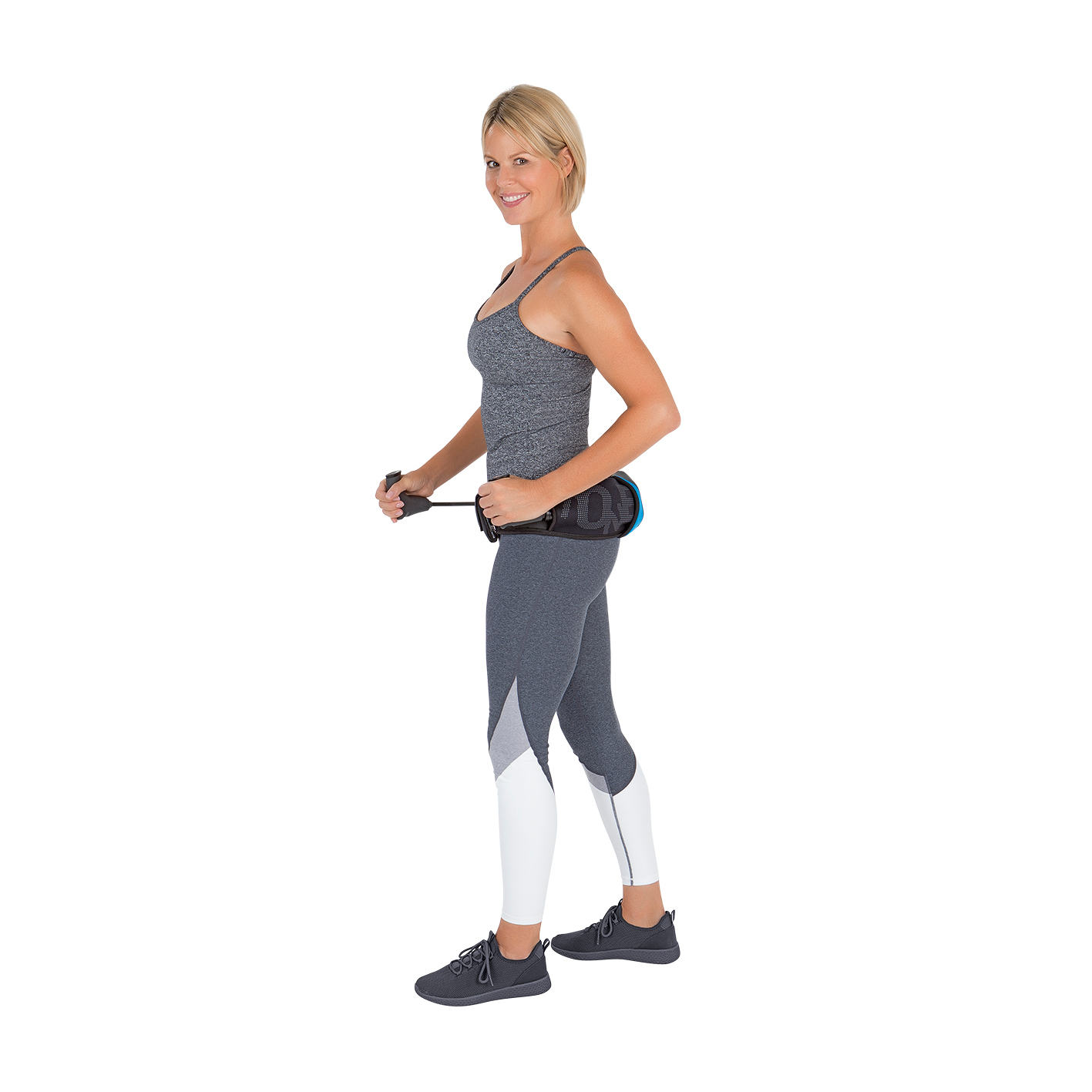 TONEFIT Schwarz/Blau Fitnessgürtel, Schwarz/Anthrazit/Blau