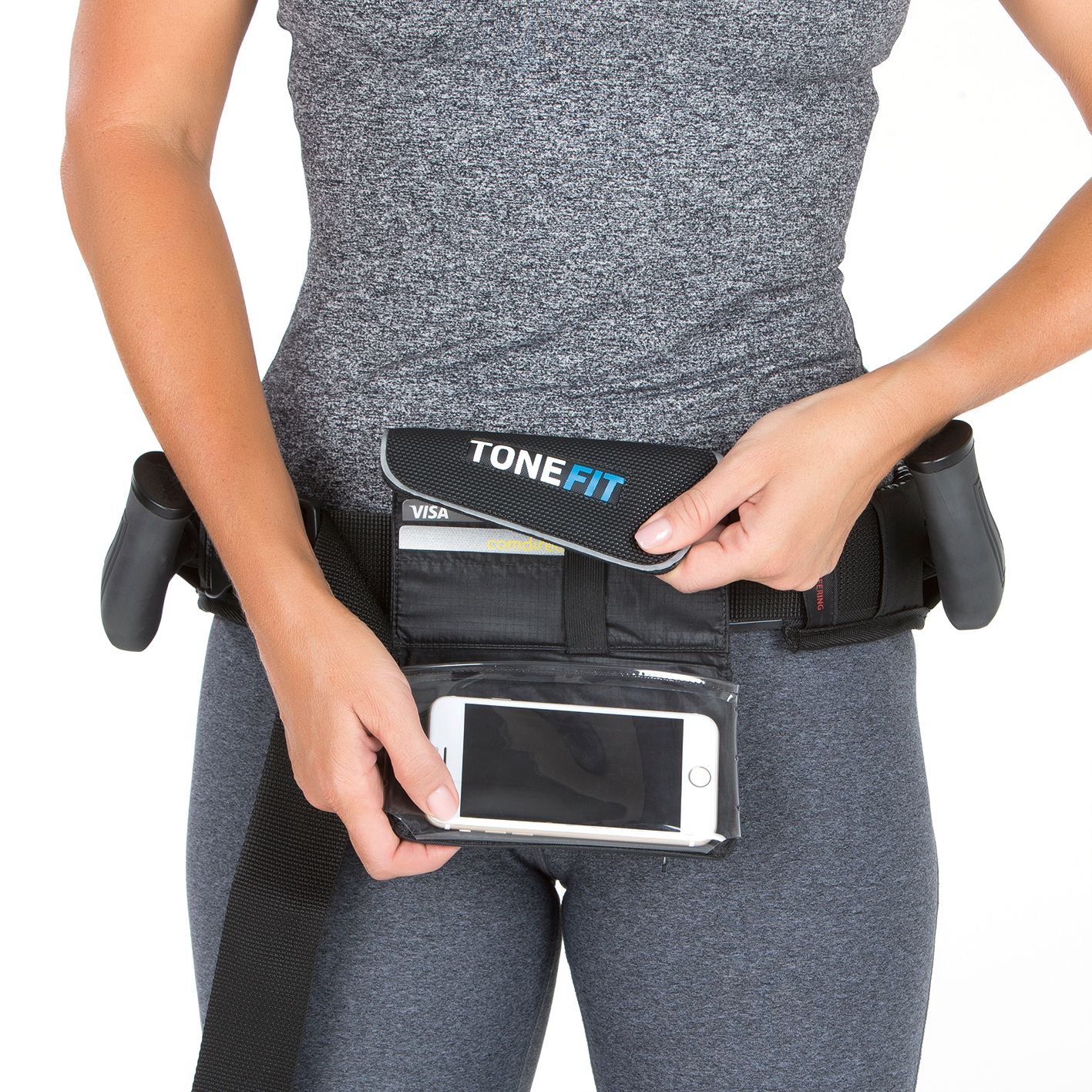 TONEFIT Schwarz/Blau Fitnessgürtel, Schwarz/Anthrazit/Blau