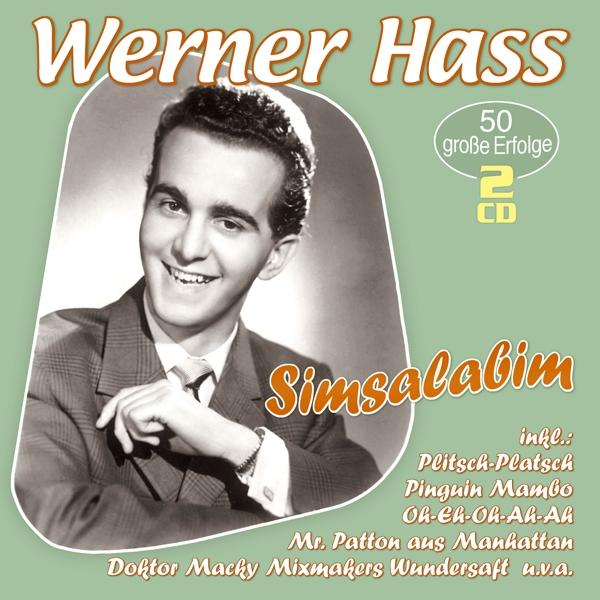 Albumcover mit einem lächelnden Mann im Anzug. Der Text lautet Werner Hass und der Albumtitel Simsalabim.