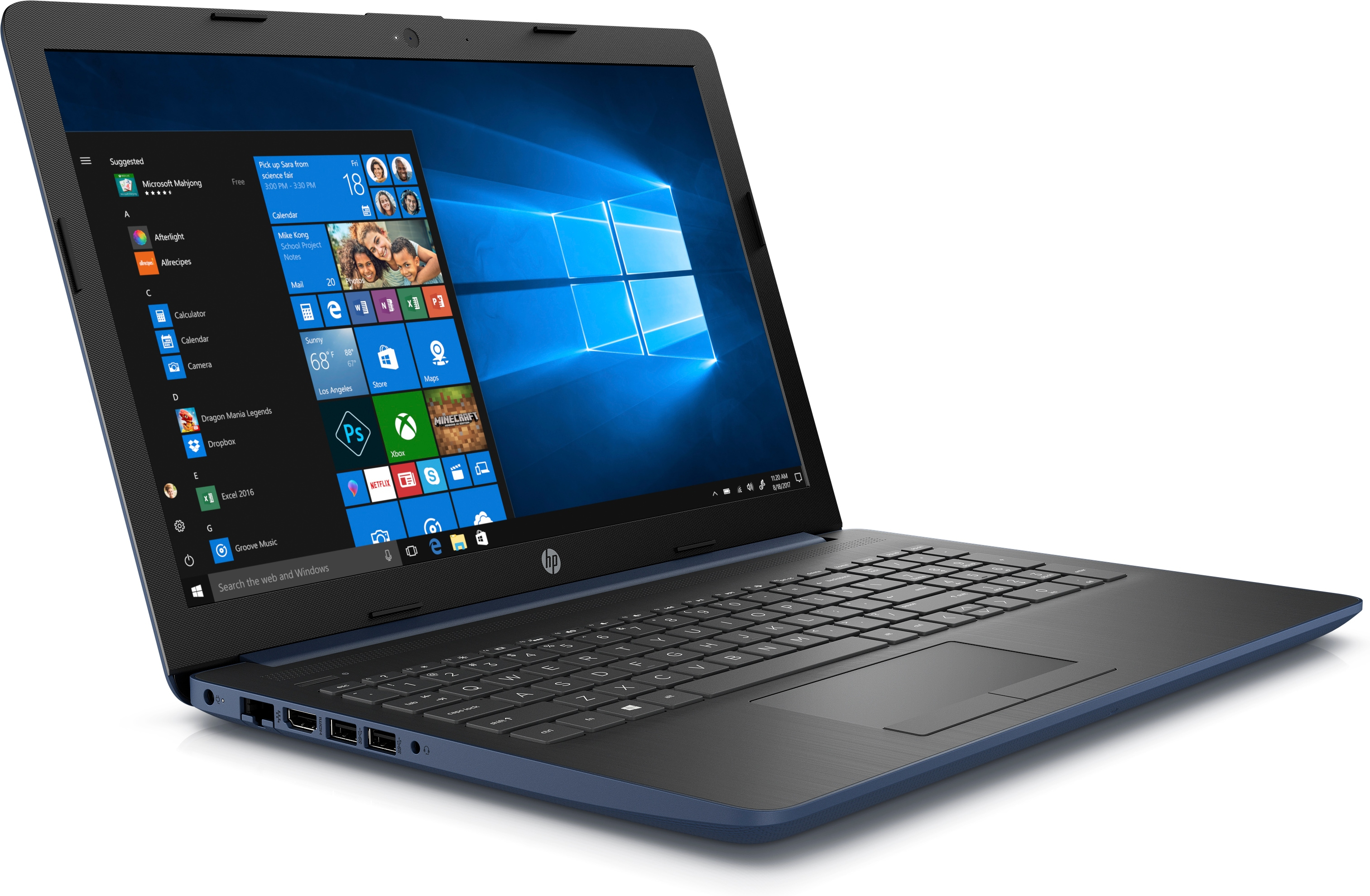 Portátil - HP 15-da0748ns, 15.6", Intel® Core™ i5-7200U, 8 GB, 256 GB SSD, 620, W10, Azul y Plata