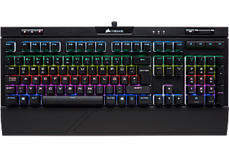 CORSAIR STRAFE RGB MK.2 CHERRY® MX Silent - Clavier Gaming, Câblé, QWERTZ, Mechanical, Cherry MX Silent Red, Noir