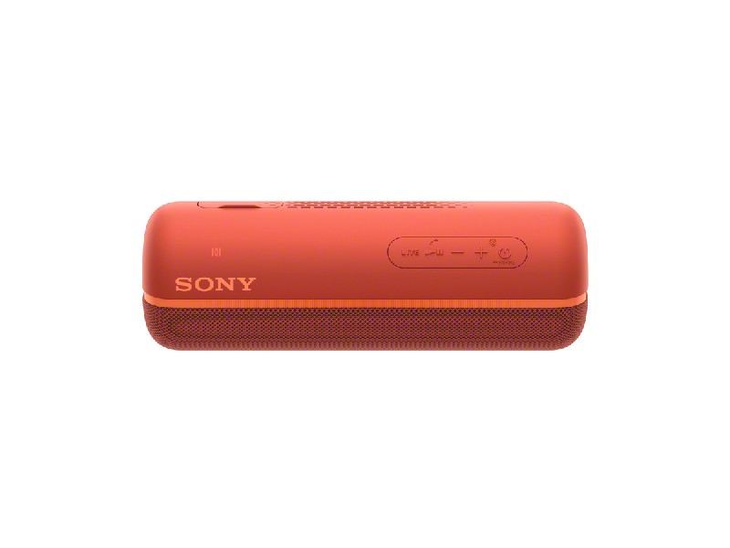 Altavoz inalámbrico - Sony SRS-XB22, Extra Bass, Bluetooth, Resiste agua y polvo, Hasta 12 h, Rojo