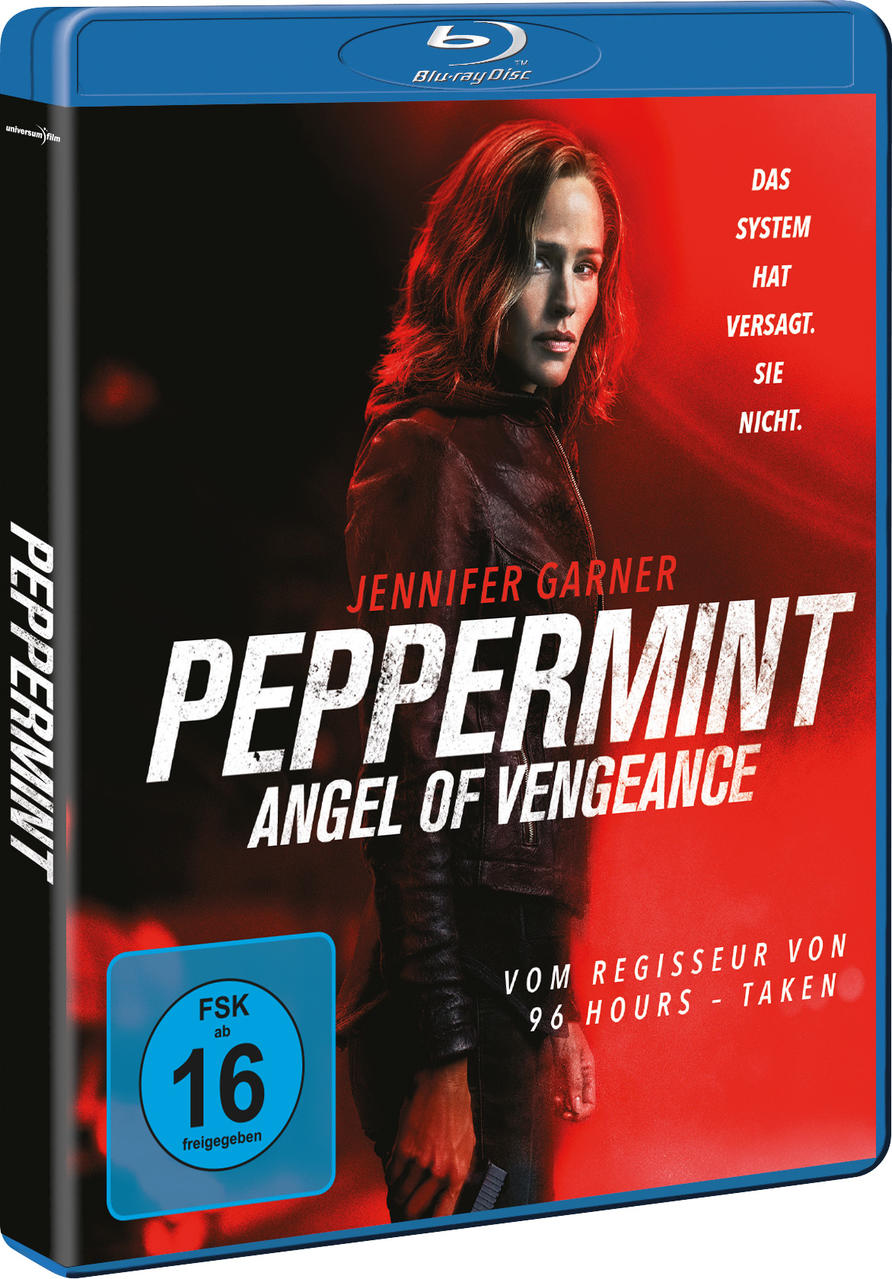 Peppermint Film Blu-ray-Hülle mit Jennifer Garner auf dem Cover.