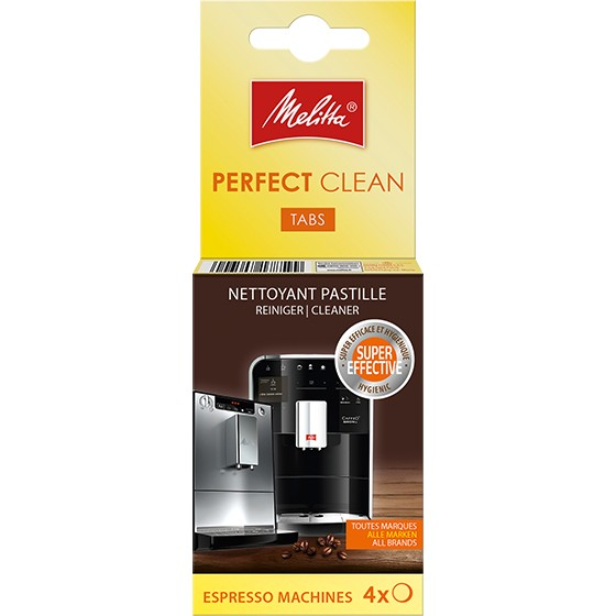 Pastillas limpiadoras de cafeteras - Melitta Perfect Clean Tabs, Limpieza a fondo, Apto para todas las marcas