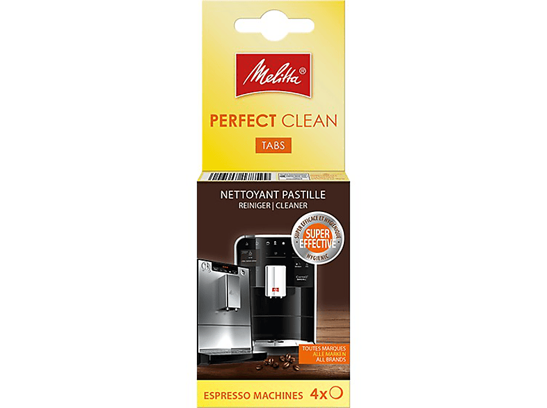 Pastillas limpiadoras de cafeteras - Melitta Perfect Clean Tabs, Limpieza a fondo, Apto para todas las marcas