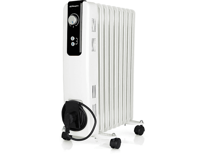 Radiador - Orbegozo RH 2000, 9 elementos, 2000 W, Termostato regulable, Blanco