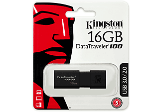 Memoria USB - Kingston, 16GB/3.0/100G3/DT100G3/16GBBK