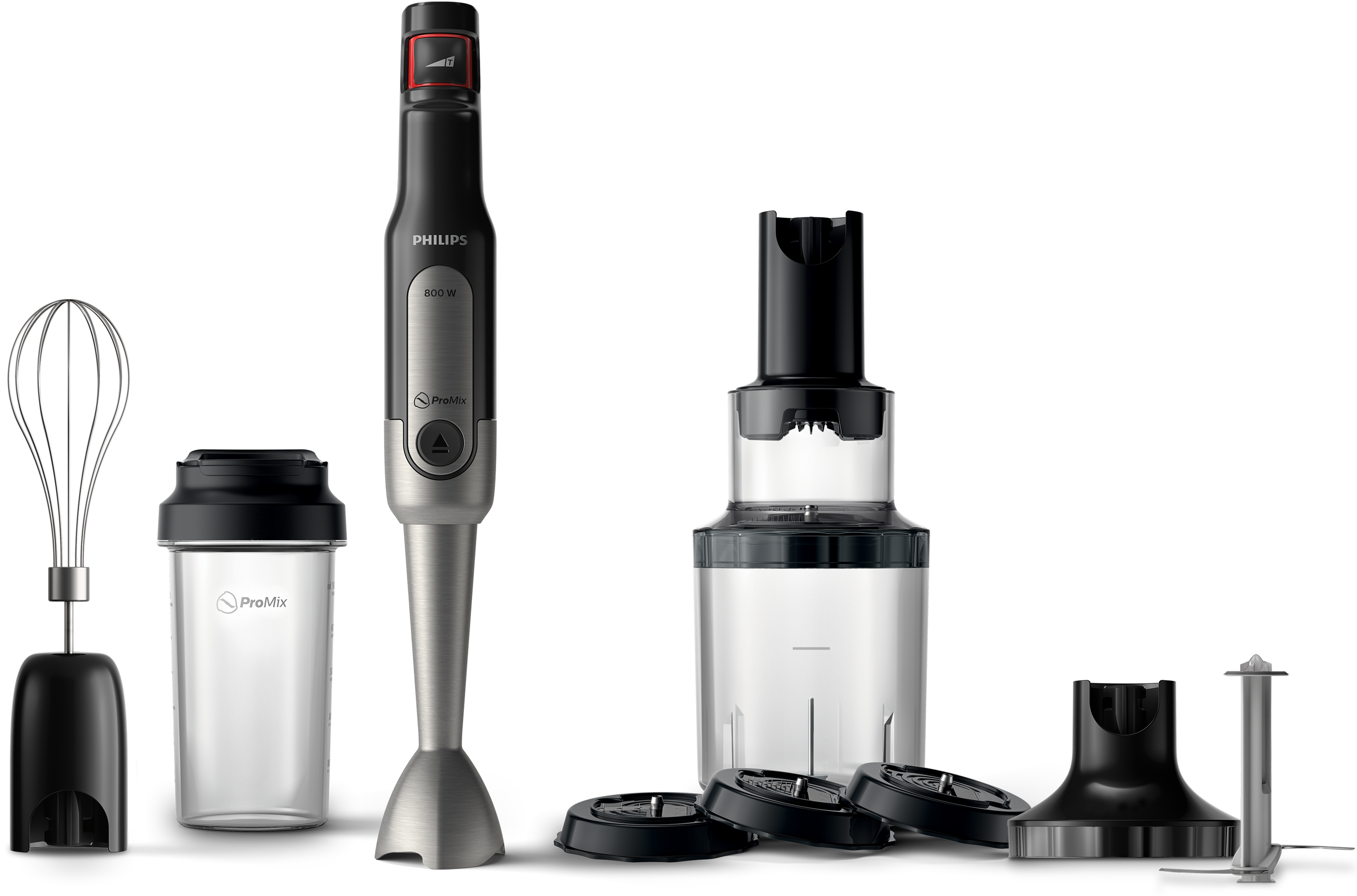 PHILIPS HR2657/90 Viva ProMix 800 Veggie Set Stabmixer (schwarz, 800 Watt, Mobile Trinkflache 500 ml)