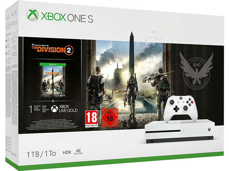 MICROSOFT Xbox One S 1 TB + Tom Clancy's The Division 2 (234-00880)