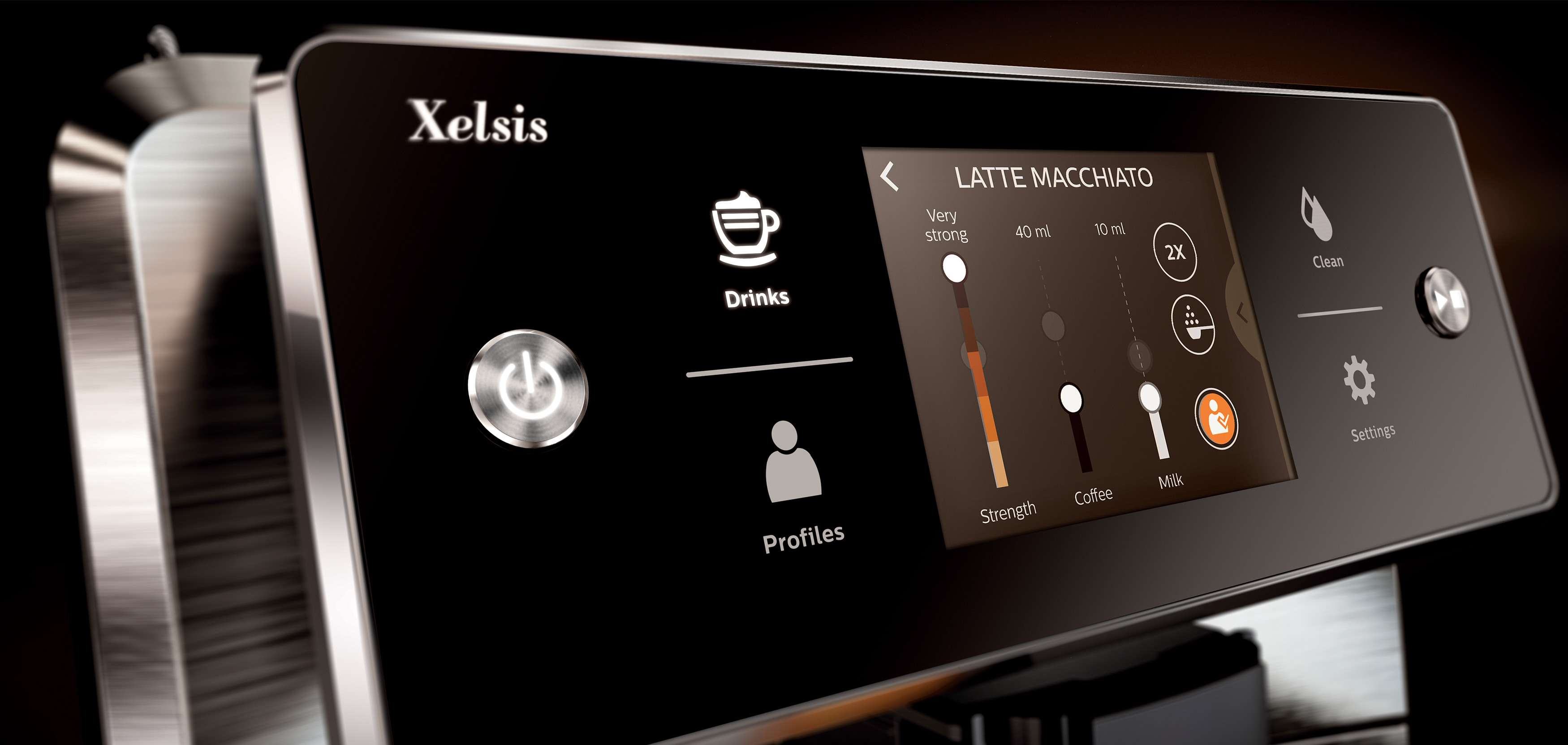 SAECO Xelsis Kaffeevollautomat SM7683/10, schwarz-silber Kaffeevollautomat (Schwarz, Edelstahl, Keramikmahlwerk, 15 bar, externer Milchbehälter)