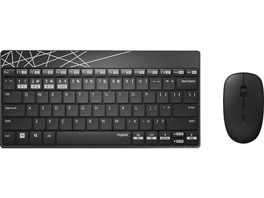 RAPOO 8000M - Clavier et souris sans fil (Noir/Gris)