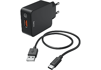 HAMA Hálózati töltő USB A - USB Type-C, fekete (183230)