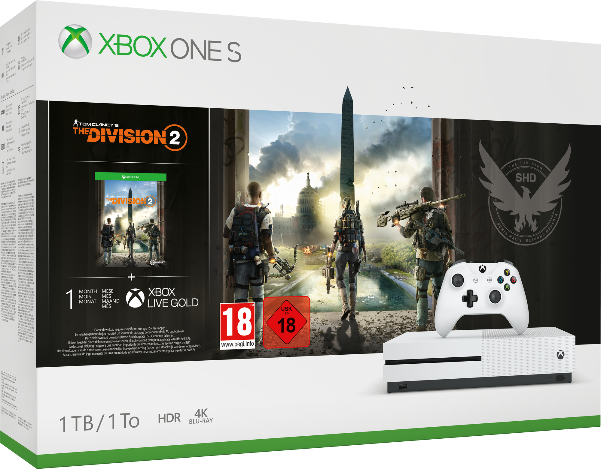 Xbox One S 1TB - Tom Clancy's The Division 2 Bundle - Spielkonsole - Weiss