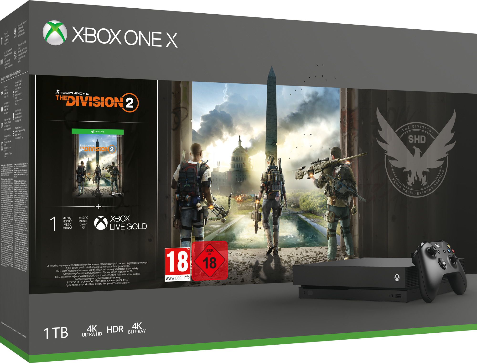 Xbox One X 1TB - Tom Clancy‘s The Division 2 Bundle - Spielkonsole - Schwarz