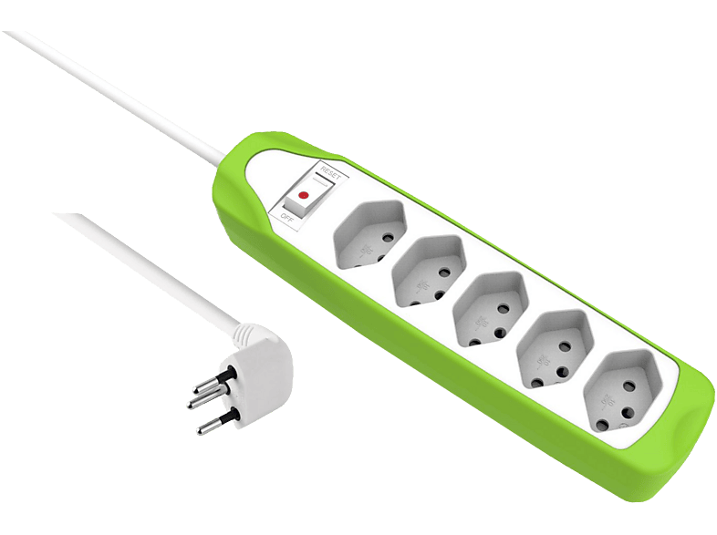 SCHOENENBERGER 85.200.GN - Steckdosenleiste (Grün/Weiss)