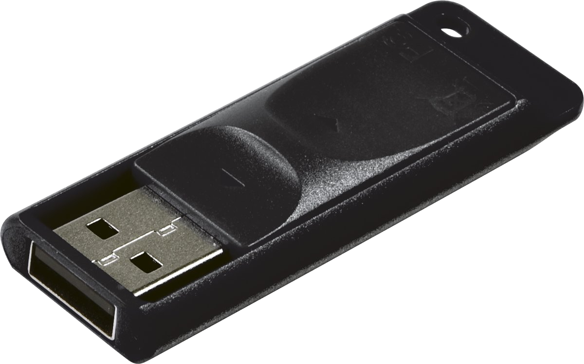 Fekete USB ezüst csatlakozóval.
