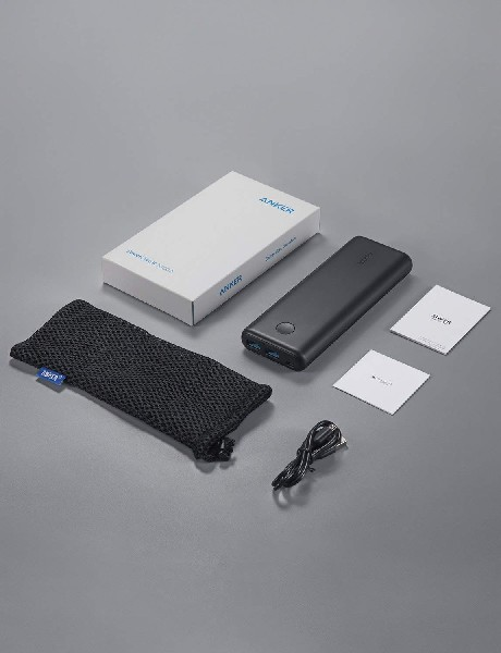 Powerbank - Anker PowerCore II 20000, 2 USB, 20000 mAh, Carga rápida PowerIQ 2.0, Negro