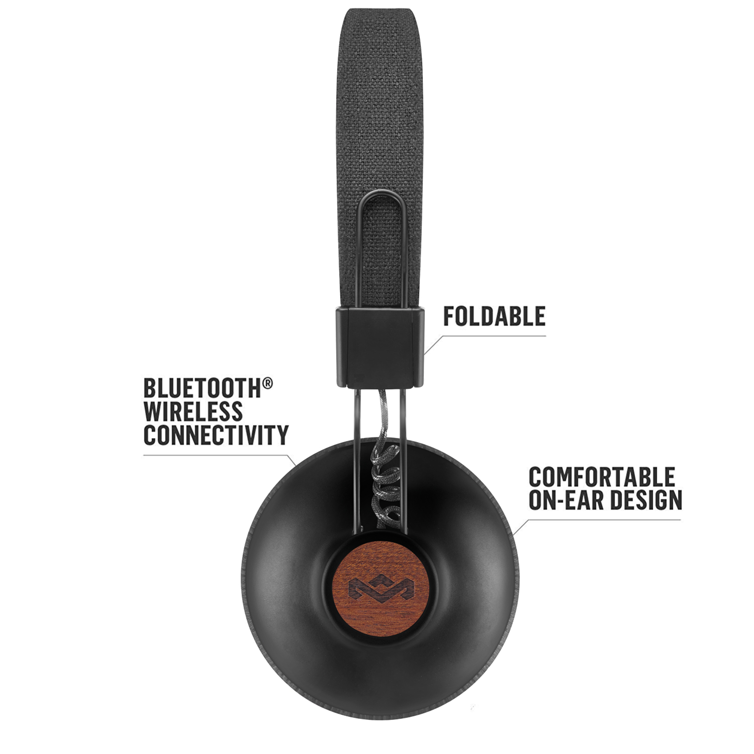 HOUSE OF MARLEY POSITIVE VIBRATION 2 BT SIGN BLACK On-ear Hoofdtelefoon Zwart
