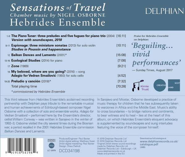 Hebrides Ensemble - Sensations of Travel  - (CD)