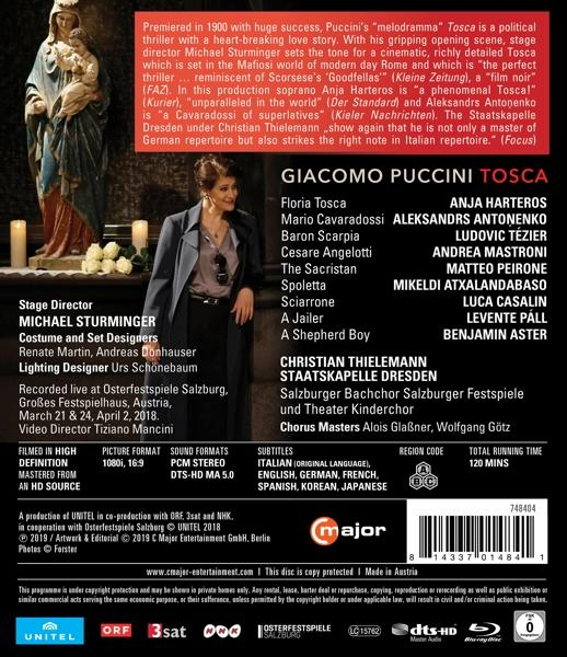 Anja Harteros, Aleksandrs Antonenko, Ludovic Tézier, Andrea Mastroni, Staatskapelle Dresden - Tosca  - (Blu-ray)