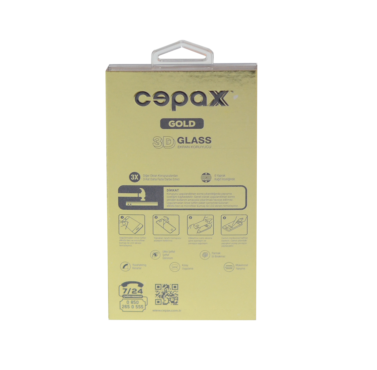 CEPAX Gold 3D Ekran Koruyucu Siyah