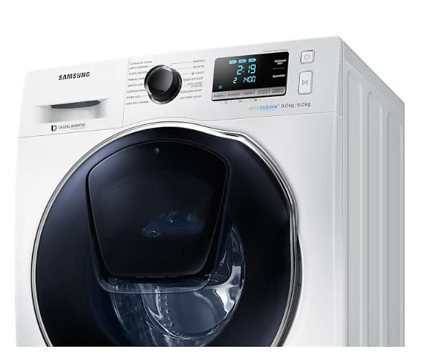 SAMSUNG WD90K6B10OW/AH A Enerji Sınıfı 9 kg Yıkama 6 kg Kurutma 1400D  Çamaşır Makinesi Beyaz
