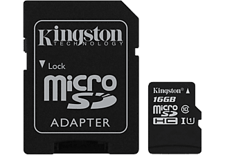 KINGSTON 16 GB MicroSDHC memóriakártya és adapter