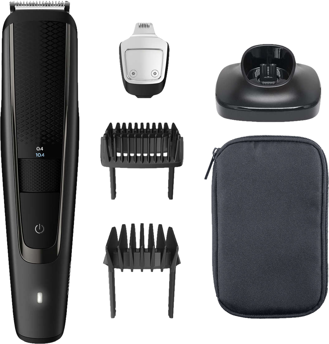 Tondeuse à barbe Philips Norelco noire avec accessoires. Comprend la tondeuse et les accessoires.