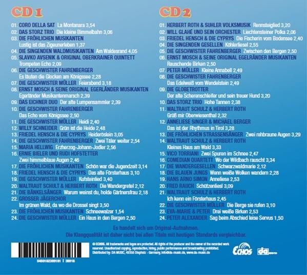 Die Rückseite einer CD-Hülle mit den Musiktiteln und Details.