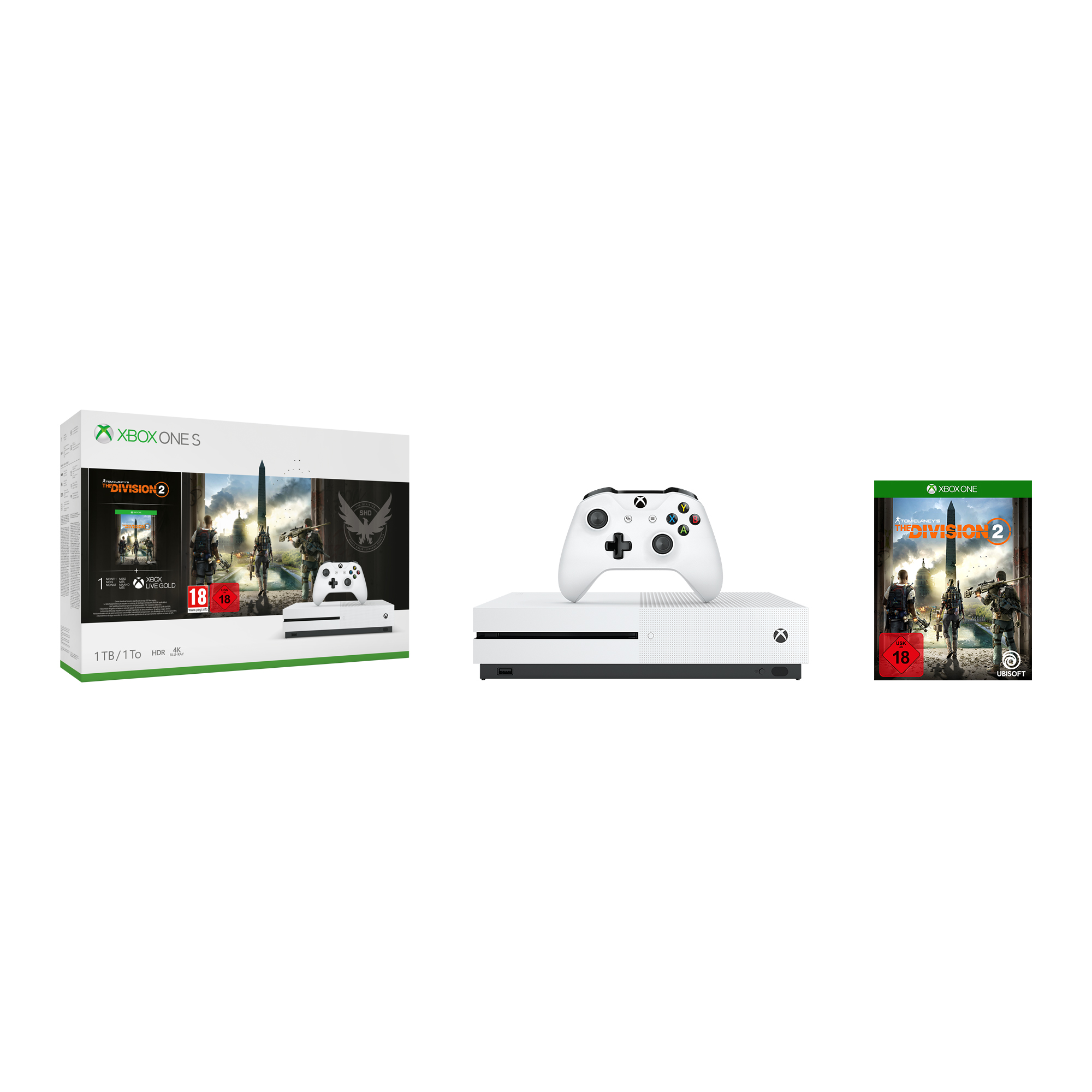MICROSOFT Xbox One S 1TB Konsole - The Division 2 Bundle