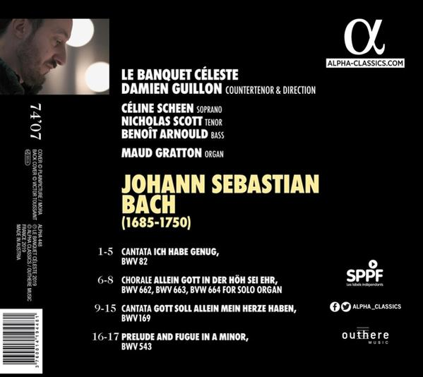 Rückseite einer CD-Hülle mit Text über Johann Sebastian Bach.