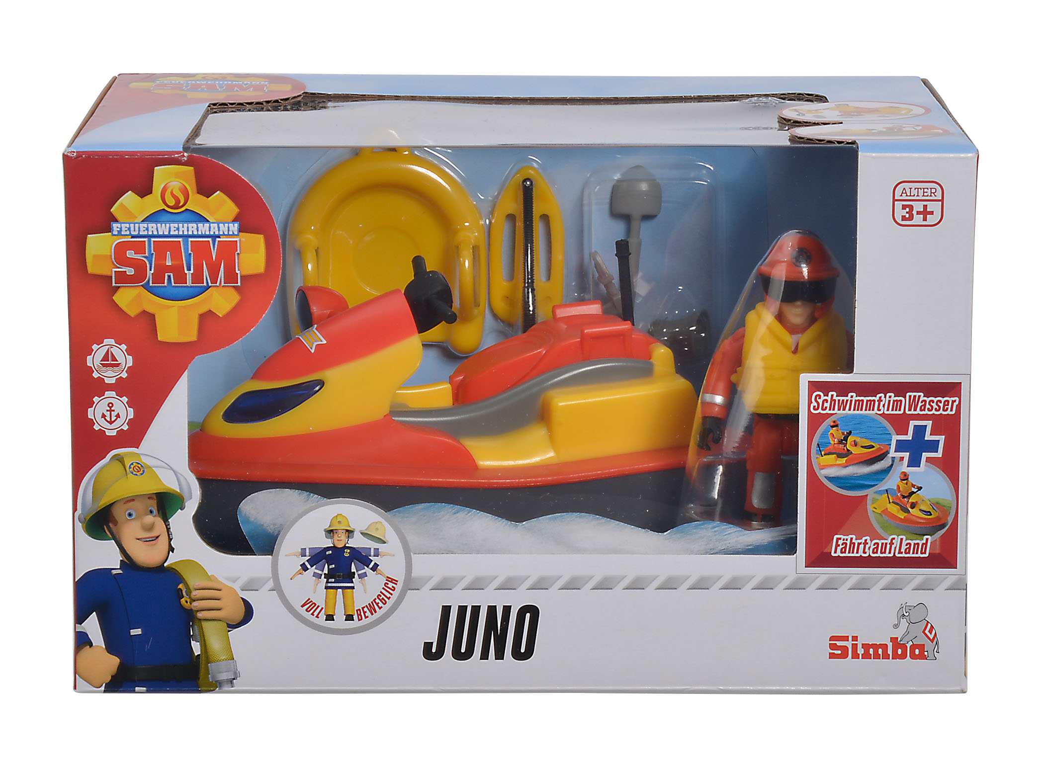 Mehrfarbig SIMBA Juno TOYS Sam Spielzeug Feuerwehrmann Ski Jet JetSki