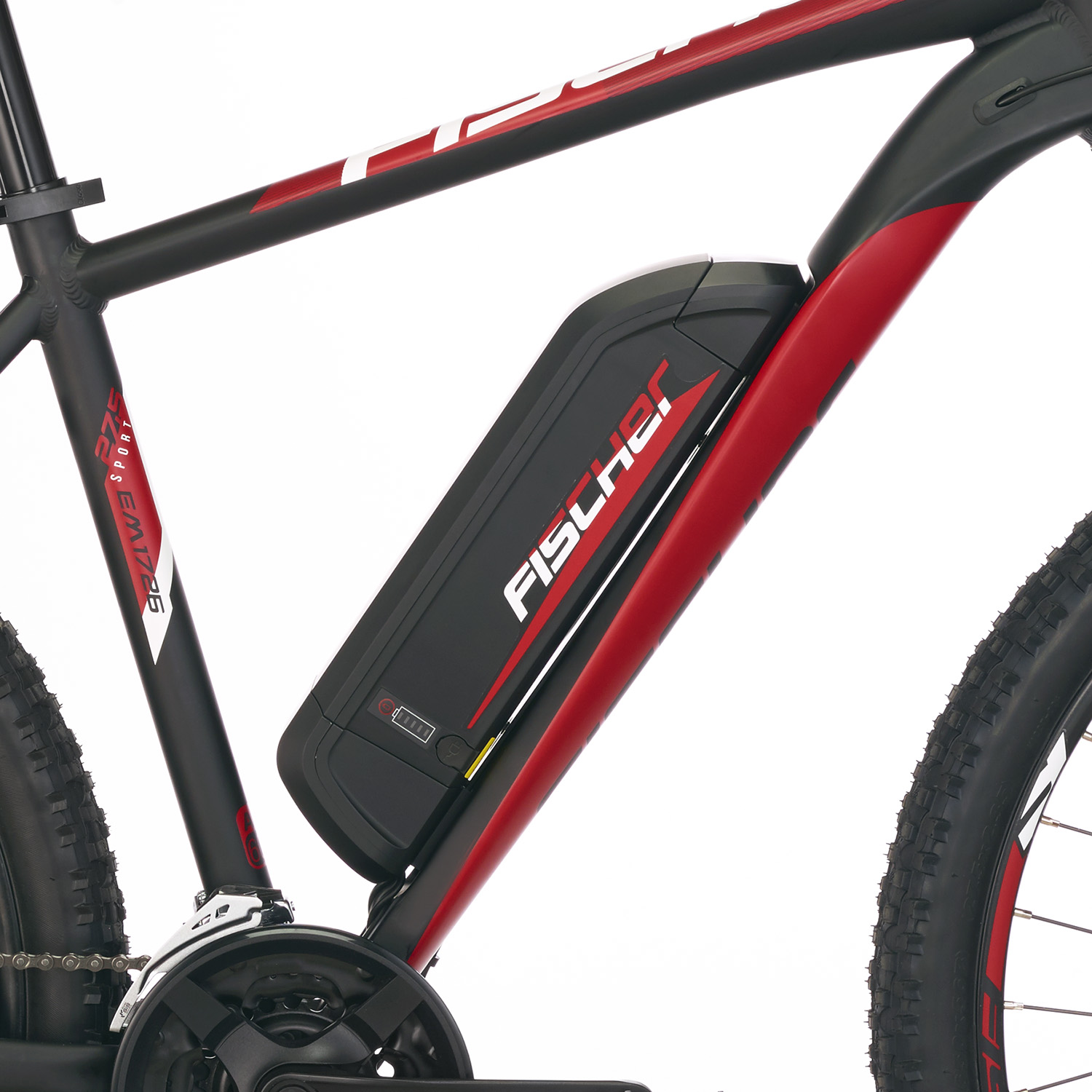 FISCHER EM 1726 Mountainbike (Laufradgröße: 27,5 Zoll, Rahmenhöhe: 27,5 cm, Unisex-Rad, 422 Wh, Signalschwarz matt)