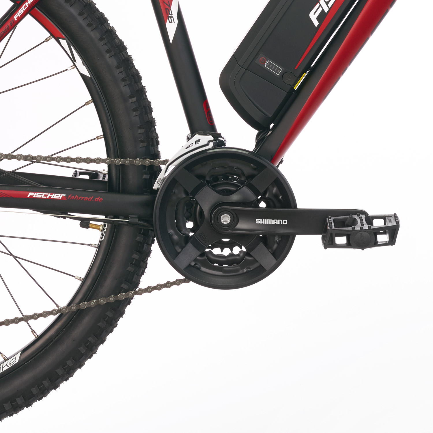 FISCHER EM 1726 Mountainbike (Laufradgröße: 27,5 Zoll, Rahmenhöhe: 27,5 cm, Unisex-Rad, 422 Wh, Signalschwarz matt)