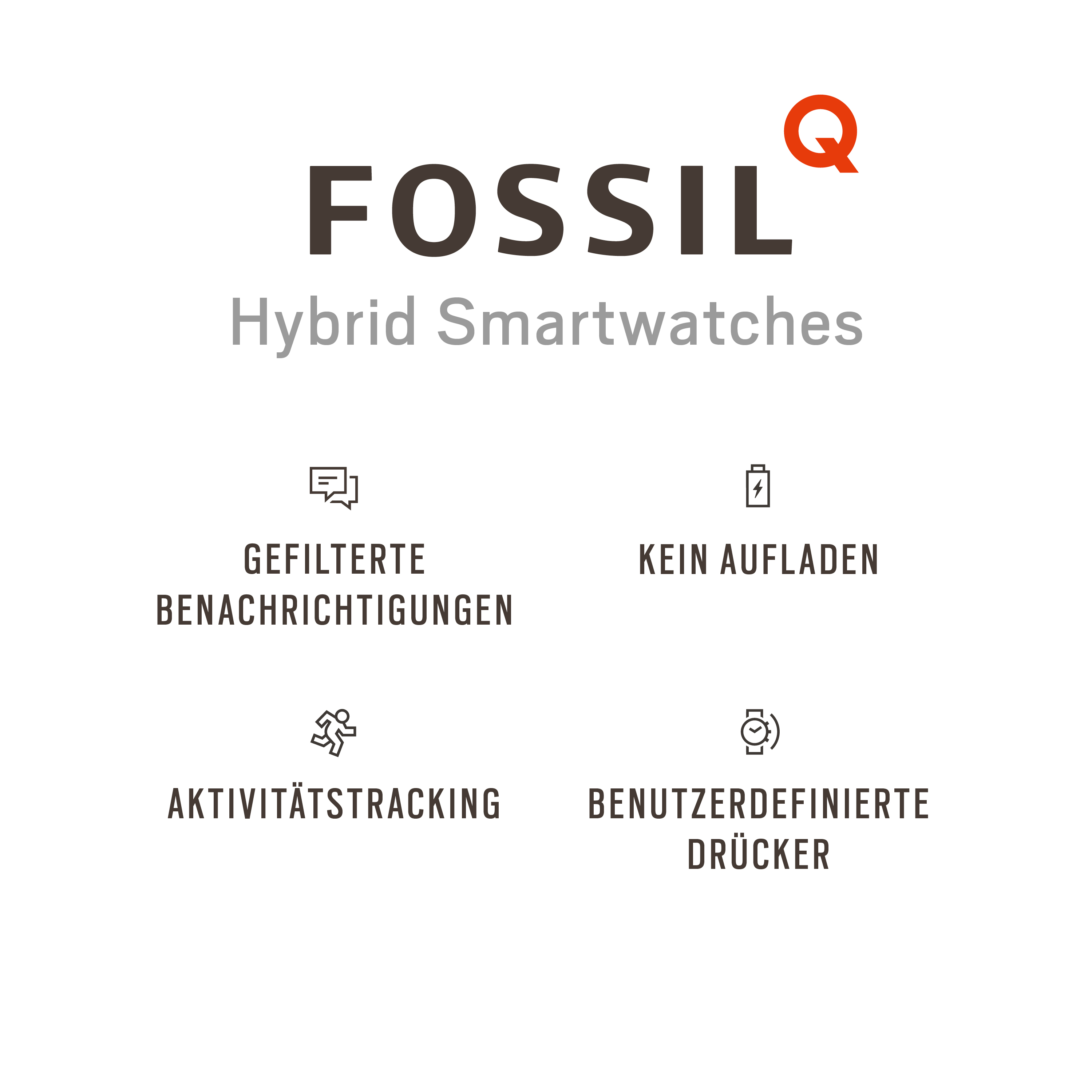 FOSSIL FTW5007 Neely Hybrid Smartwatch Edelstahl Leder, 190 mm, Rosegold