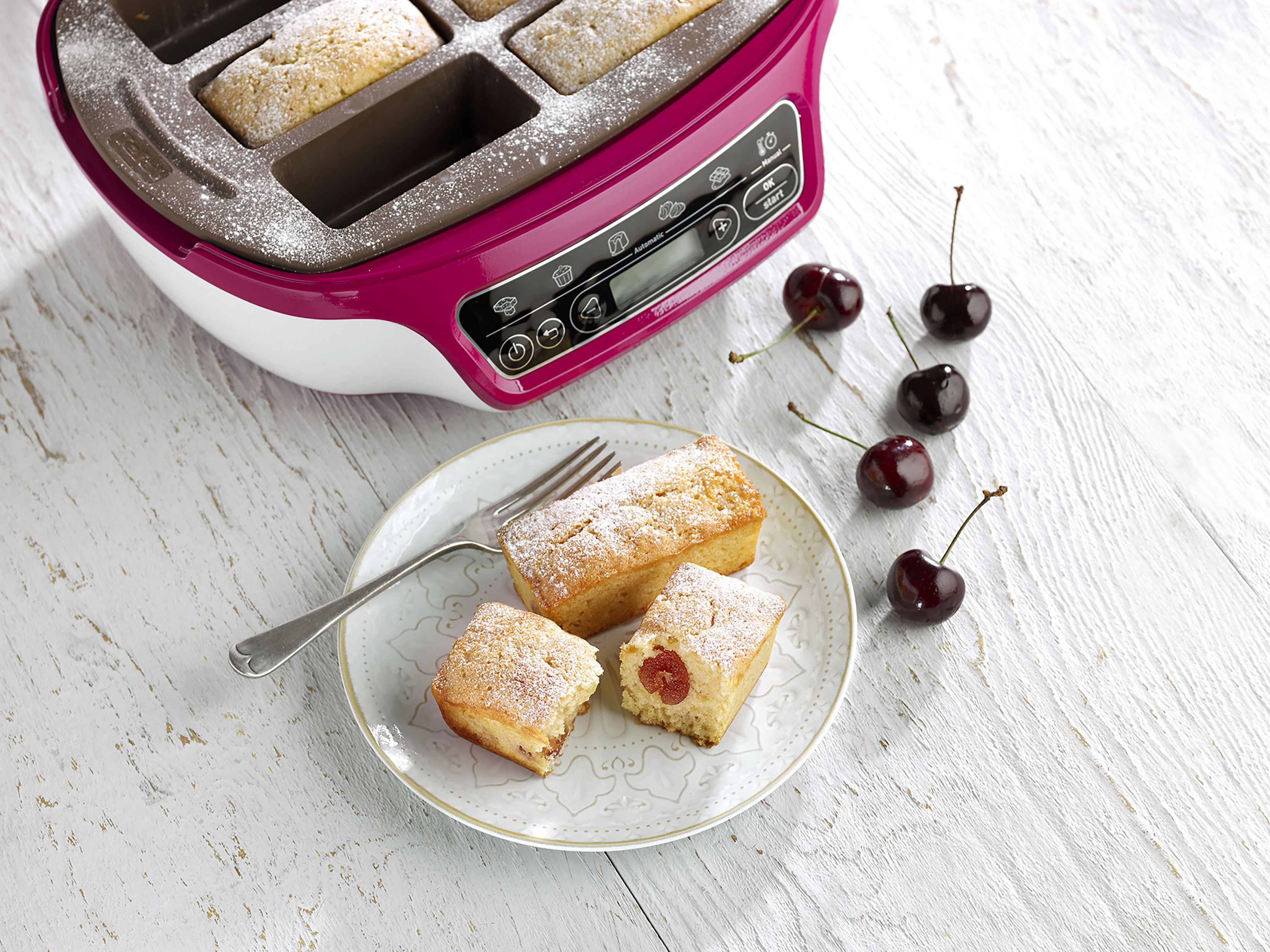 TEFAL KD8018 Cake Factory Kuchenbackautomat Weiß/Pink