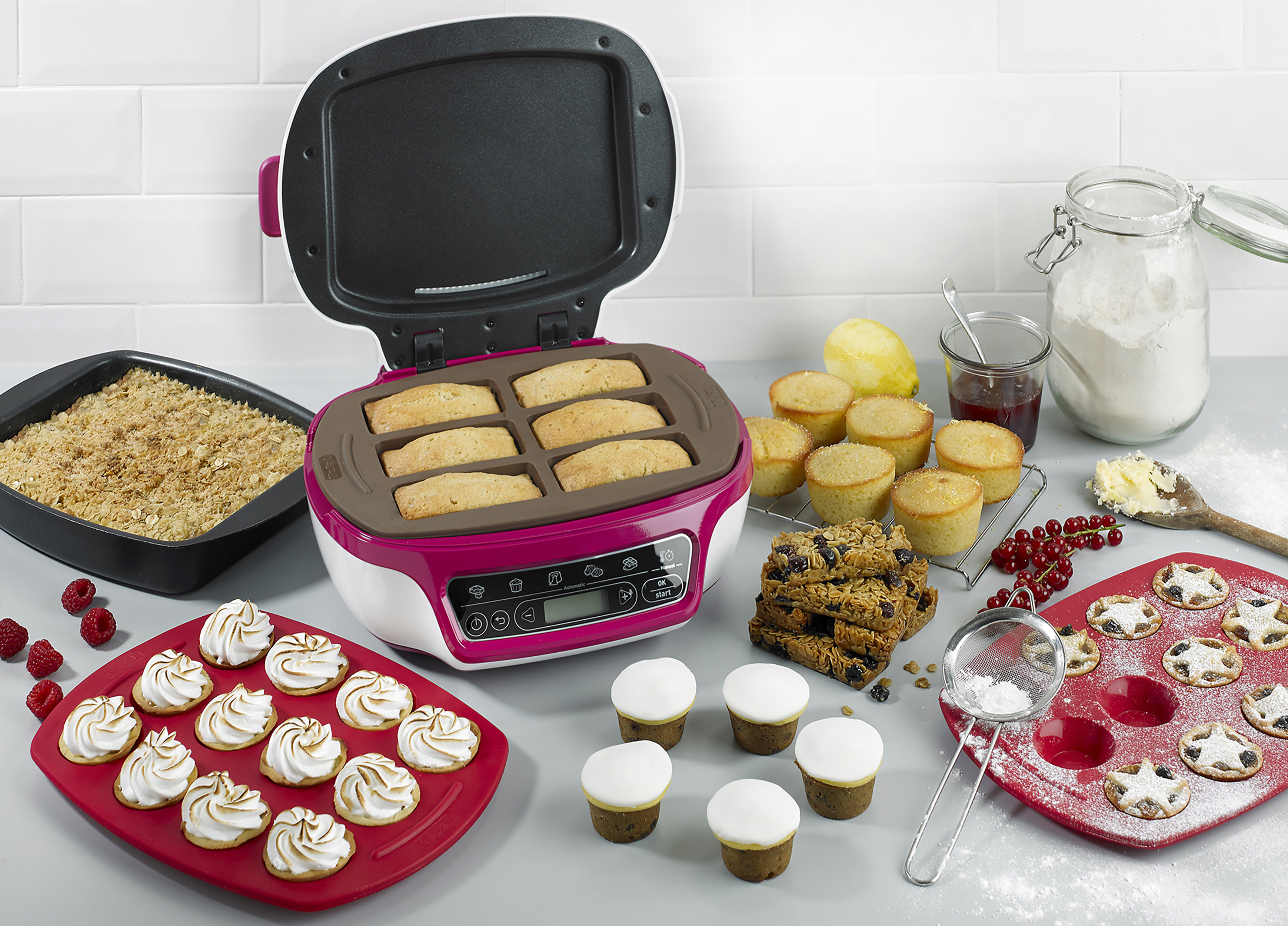 TEFAL KD8018 Cake Factory Kuchenbackautomat Weiß/Pink