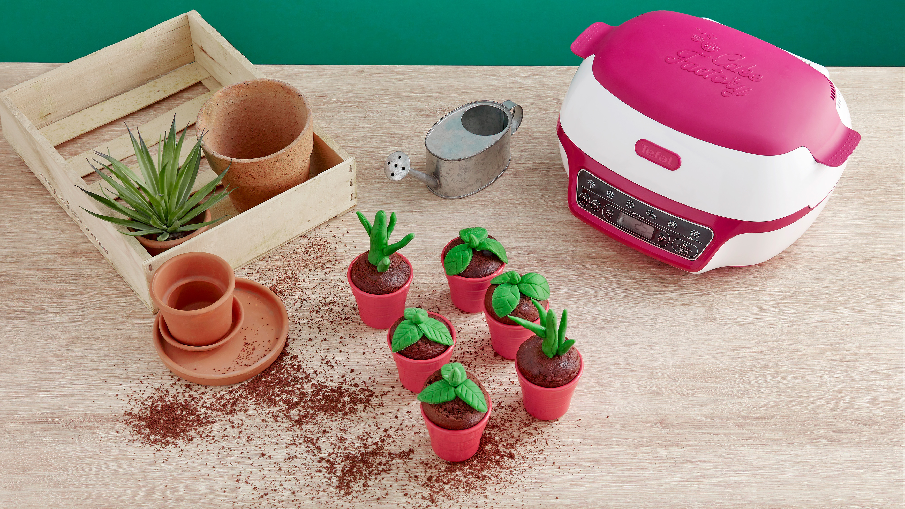 TEFAL KD8018 Cake Factory Kuchenbackautomat Weiß/Pink